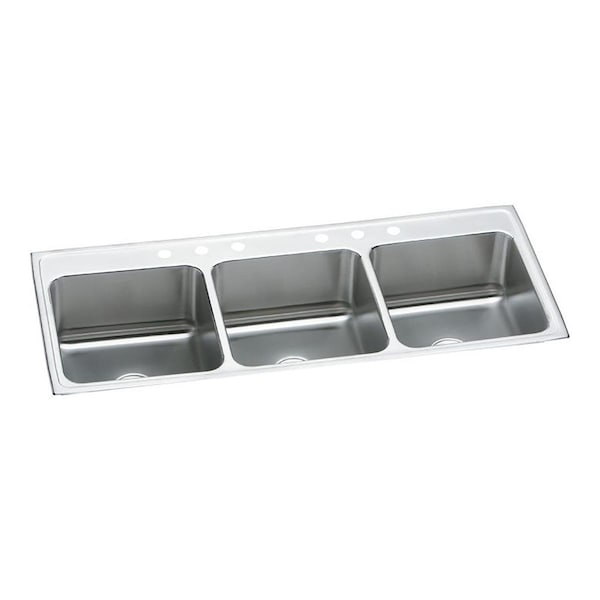 Lustertone Stainless Steel 63 X 22 X 10-1/8 Triple Bowl Top Mount Sink